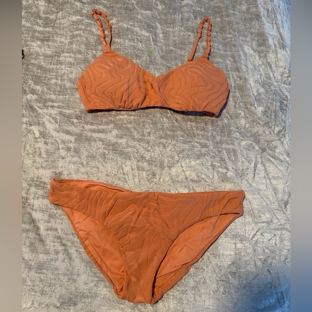 Seafolly Pink/Orange Textured Bikini Set